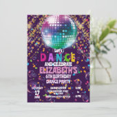 Invitation Danse Anniversaire Fête Enfants Personnalisé (Debout devant)