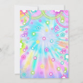 Invitation Danse Anniversaire Fête Tie Dye Glow Dance Disco (Dos)