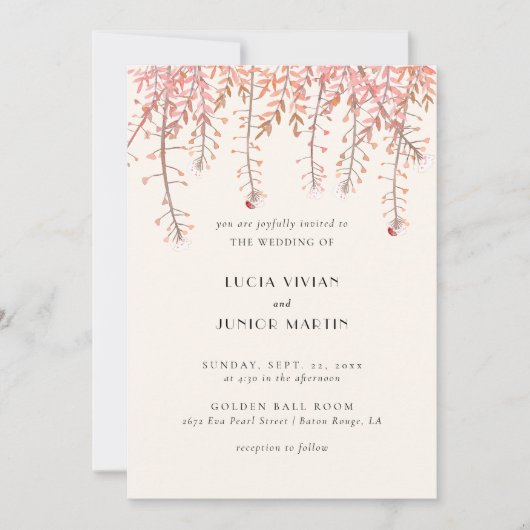 Invitation Danse avec le murmure du Mariage du vent (Devant)