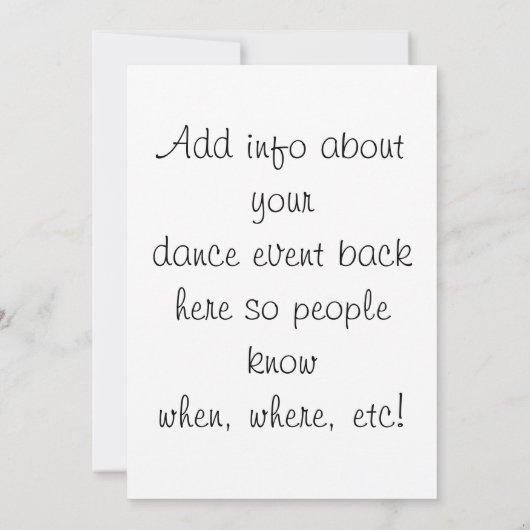 Invitation Danse Ballerina (Dos)