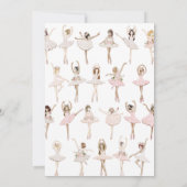 Invitation Danse Ballerina Fille fête d'anniversaire (Dos)