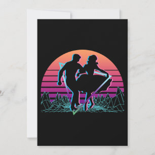 Invitation Danse carré Carré Danser Rétro