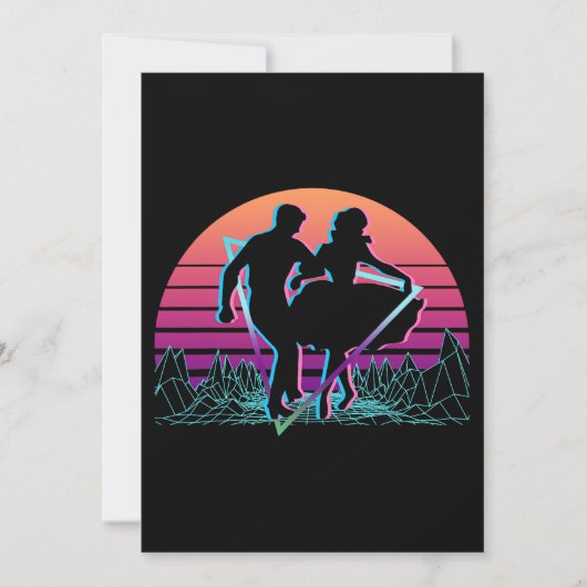 Invitation Danse carré Carré Danser Rétro (Devant)