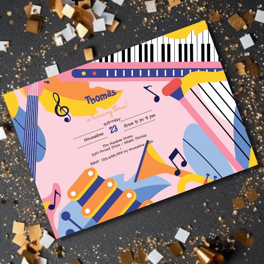 Invitation Danse chanter et jouer anniversaire de enfant