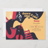 Invitation Danse chanter et jouer anniversaire de enfant (Devant)