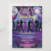 Invitation Danse d'Anniversaire moderne Neon Glow Disco (Devant)
