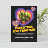 Invitation Danse danser danseuse de coeur 1980's anniversaire (Debout devant)