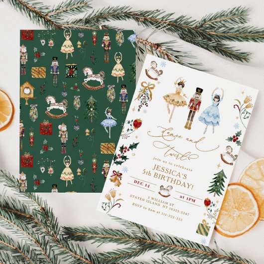 Invitation Danse de ballerine de craquelins et anniversaire d