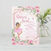 Invitation Danse de ballerine rose aquarelle anniversaire  (Debout devant)