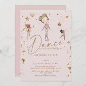 Invitation Danse de ballet et fête d'anniversaire Twirl (Devant / Derrière)