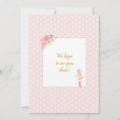 Invitation Danse de ballet rose florale fille fête d'annivers (Dos)