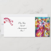 Invitation DANSE DE CARNAVAL bleu vibrant rouge floraison bla (Dos)