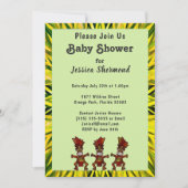 Invitation Danse de fécondité tribale Jaune et verte Abstrait (Devant)