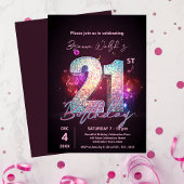 Invitation Danse Disco Sparkling 21e anniversaire