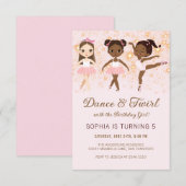Invitation Danse et ballet Twirl Anniversaire (Devant / Derrière)