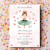 Invitation Danse et tournoi mignon ballerine ballet enfant an