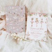 Invitation Danse et twil ballerine rose rousse fille annivers