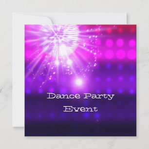 Invitation Danse Événement Pink Purple Silver Mirrorball