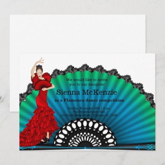 Invitation Danse flamenco (Devant / Derrière)