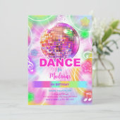Invitation Danse mignonne modifiable Anniversaire (Debout devant)