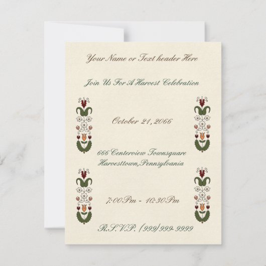 Invitation Danse moissonneuse (Dos)