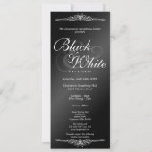 Invitation Danse noire et blanche de boule de gala (avant et (Dos)