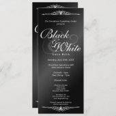 Invitation Danse noire et blanche de boule de gala (avant et (Devant / Derrière)