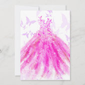 Invitation Danse papillon Purple & Robe Rose Fête des mariées (Dos)