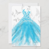 Invitation Danse Papillon Robe Aqua Bleu Shower de Mariée (Dos)