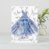 Invitation Danse Papillon Robe Bleue Argent Douze Ans (Debout devant)
