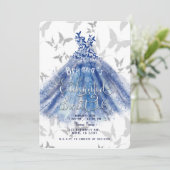 Invitation Danse Papillon Robe Bleue Argent Douze Ans (Debout devant)