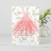 Invitation Danse papillon Robe de corail Fête des mariées d'o (Debout devant)