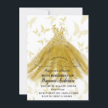 Invitation Danse Papillon Robe Jaune Or Doré Douce 16<br><div class="desc">Personnaliser pour tout événement</div>