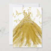 Invitation Danse Papillon Robe Jaune Or Doré Douce 16 Ans (Dos)