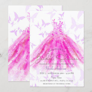 Invitation Danse Papillon Robe Violet Et Rose Mariage