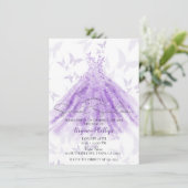 Invitation Danse papillon Robe violette Douce 16 Partie (Debout devant)