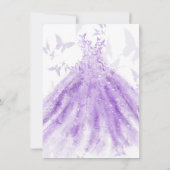 Invitation Danse papillon Robe violette Douce 16 Partie (Dos)