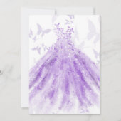 Invitation Danse papillon Robe violette Fête des mariées (Dos)