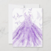 Invitation Danse Papillon Robe Violette Réponse Mariage   (Dos)