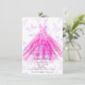 Invitation Danse papillon violet rosé chaud robe douce 16 (Debout devant)