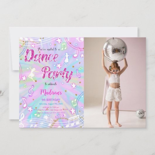 Invitation Danse Photo d'anniversaire (Devant)