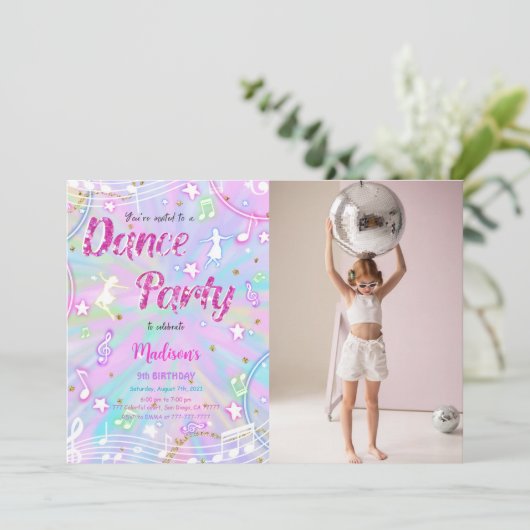 Invitation Danse Photo d'anniversaire (Debout devant)