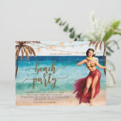 Invitation danse polynésienne de palmiers d'invitation de (Debout devant)