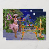 Invitation Danse polynésienne dessus plus d'à notre partie de (Devant / Derrière)