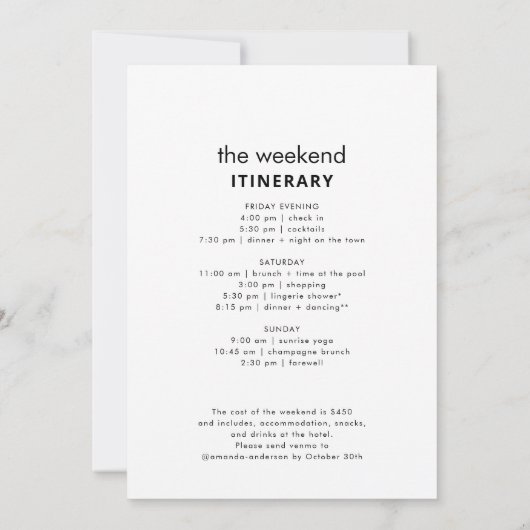 Invitation Danse Queen Bachelorette Week-end Itinéraire Rétro (Dos)