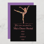 Invitation Danse récital ballet ou danse moderne (Devant / Derrière)