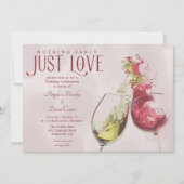 Invitation Danse Rouge Blanc Vin Juste Amour Mariage Célébrat (Devant)