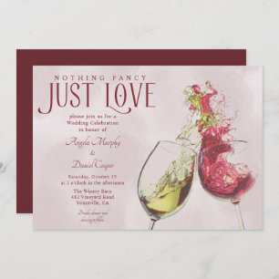 Invitation Danse Rouge Blanc Vin Juste Amour Mariage Célébrat