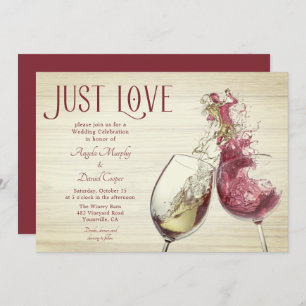 Invitation Danse Rouge Blanc Vin Juste Amour Mariage Célébrat