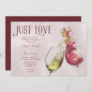 Invitation Danse Rouge Blanc Vin Juste Amour Mariage Célébrat